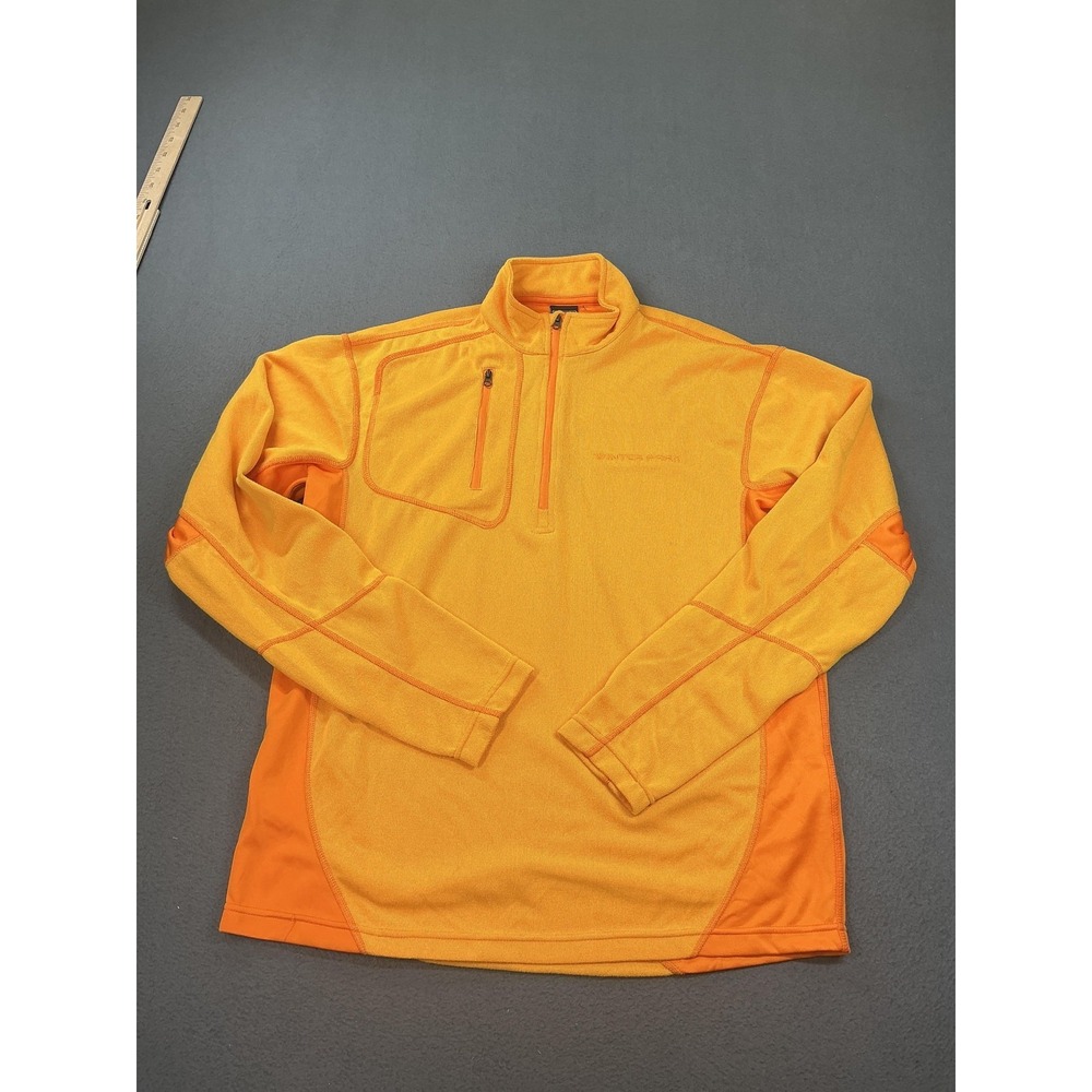 Outfitter Trading Co Pullover Mens Small Orange 1/4 Zip Winter Park Performance